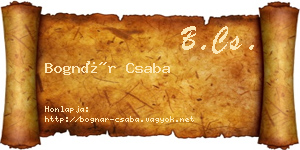 Bognár Csaba névjegykártya