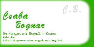 csaba bognar business card